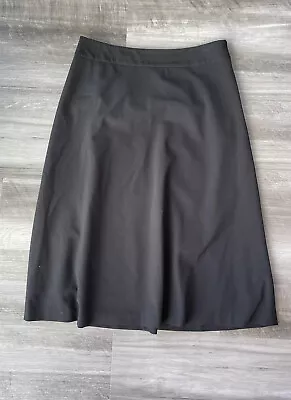 Sigrid Olsen Black Midi A-Line Skirt 6 Lined Side Zip • $18.23