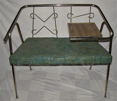 Vintage Mid-Century Modern MCM Gossip Bench Telephone Table Chair • $175