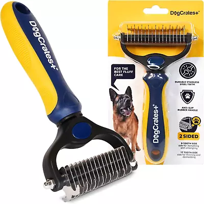 Dog Grooming Tool Undercoat Rake For Dogs & Cats - 2 Sided Dematting Tool Brush • £9.94