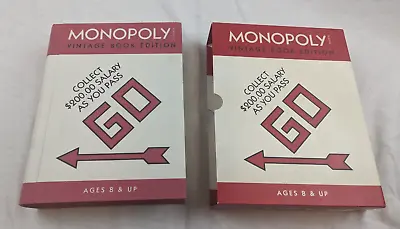 Monopoly Vintage Book Shelf Edition 2015 Cloth Collectible Game Complete • $19.95