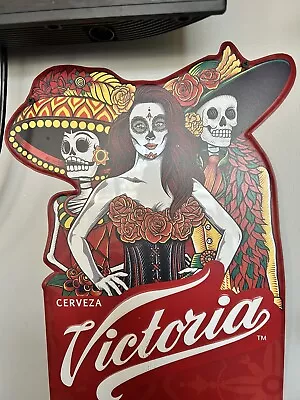 Victoria Muertos Beer Sign tin Woman Skeletons Man Cave • $15