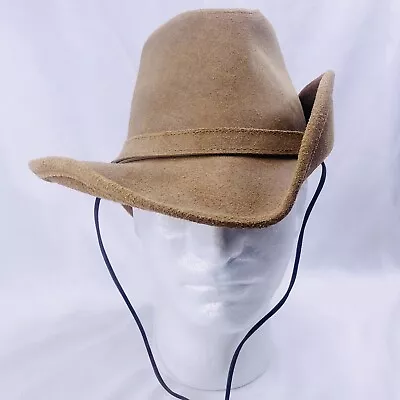 Minnetonka Aussie Hat Medium Genuine Leather Wide Brim Cowboy Outback USA • $34.99