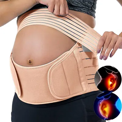 Maternity Band 3-in-1 Waist Back Support Abdomen Belt Pregnancy Belly Band Brace • £12.79