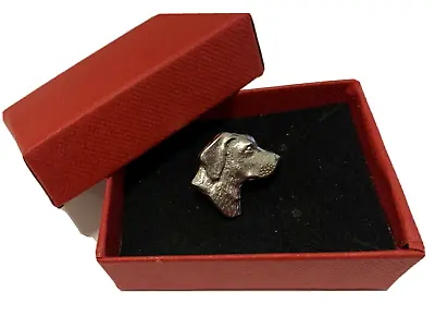 Labrador Head Pewter Pin Badge Brooch Lapel Gift Box Birthday Christmas Present • £11.27