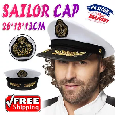 Sexy Sailor Cap Boat Captain Hat For Navy Skipper Costume Fancy Marine Dress AU • $11.89