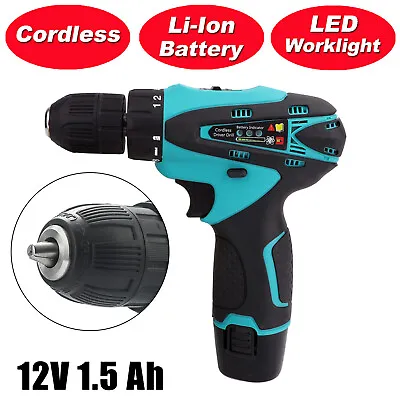 12V 32N.m 2-Speed Electric Lithium-Ion Battery Cordless Drill Mini Drill EP • $25.99
