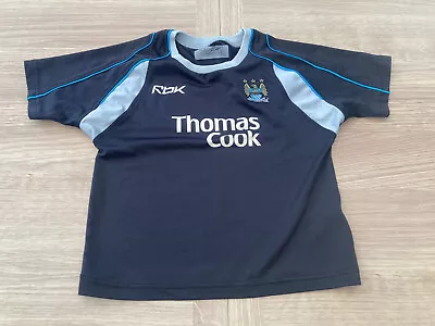 2006/2007 Manchester City Away Football Shirt Reebok Kids Boys Age 3-4 Vintage • £11.99