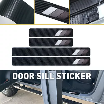 4x Car Sill Door Black Step Scuff Plate Cover Anti Scratch Protector Universal • $11.09