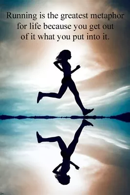 WOMAN RUNNING Inspirational Poster 20x30 Motivating FITNESS Exercise NEW! • $9.99