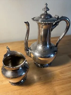 Antique Silver Tea Pot And Creamer Van Bergh S.P. Co. Quadruple Plated #85 • $40