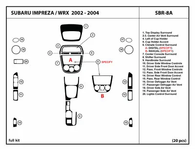Interior Carbon Fiber Dash Trim Kit For Subaru Impreza / WRX 2002-2004 • $225