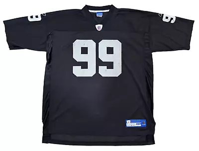 Vintage Reebok Jersey Oakland Raiders Warren Sapp 99 Black NFL Size 2XL • $39.99
