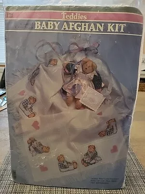 Banar Designs Teddies Counted Cross Stitch Baby Afghan Kit 29x45 Inch Craft Kit • $22.99