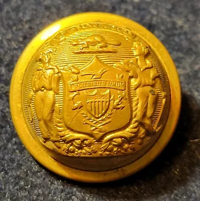 Civil War Period Wisconsin State Seal Militia Button Albert# Wc-1-a • $125