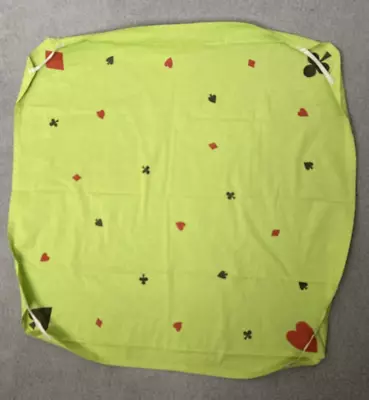 VTG Card Table Cloth Cover Hearts Spades Diamond & Clubs 31”X31” With Elastic • $19.98