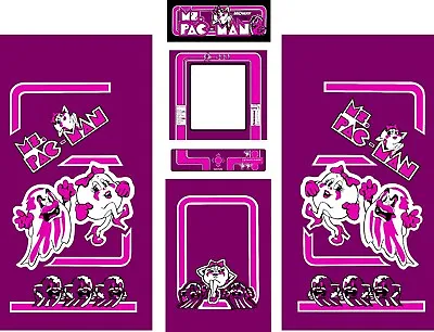 Fits Ms Pac Man Arcade 6 Pc Set Side Art Kickplate Custom Purple Graphics • $229.99