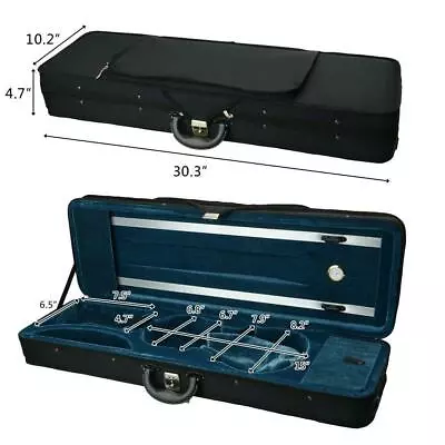 $39.89 • Buy New High Quality Black Nylon Square Enhanced 4/4 Acoustic Square Violin Case