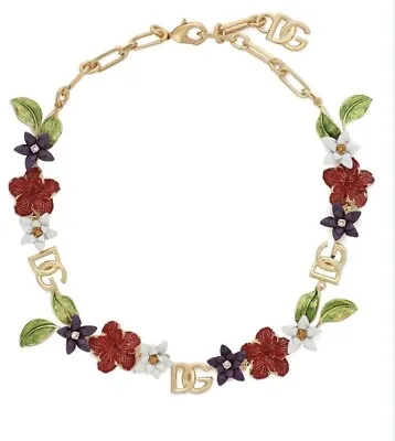 Dolce & Gabbana Dg Logo Flower Choker Necklace*bnib • £1000