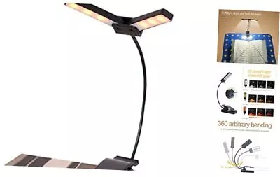 Dual Heads Rechargeable Portable Music Stand Light Clip On Music Stand Black • $25.62