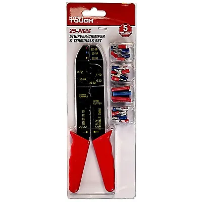 Wire & Cable Stripper / Crimper Tool With 25 Piece Cable Terminal Connectors Set • $12.80
