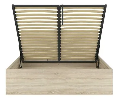  Ottoman Euro King Size Bed Frame Gas Lift Up Storage Sonoma Oak 160cm Tetrix • £634.95