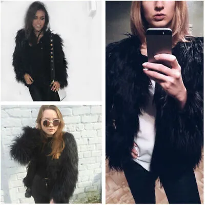 £23.39 • Buy Womens Fluffy Faux Fur Coat Winter Warm Sexy Cardigan Jacket Casual Outwear Hot