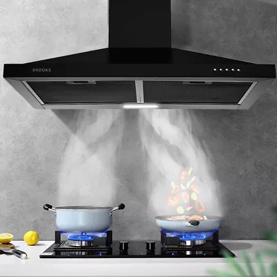 30 Inch Kitchen Range Hood Wall Mount 350 CFM Vent Mechanical Control Black New • $139.99