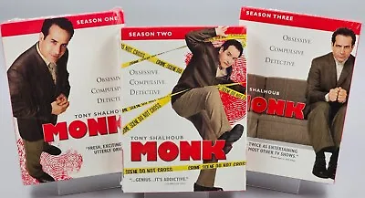 Monk:  Season 1 One + Season 2 Two + Season 3 Three (DVD 12 Disc Set Lot Of 3) • $9.99