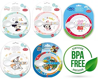 Baby Toddlers Boys Girls Bowl Spoon Set Dinner Baby Led Weaning Microwave Safe • £9.99