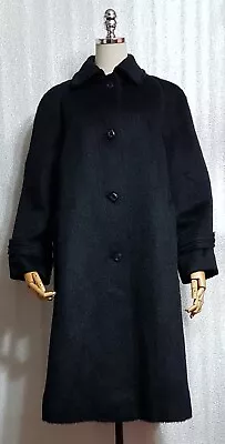 LLAMA VTG- 70/80s Straight Black Brushed Llama Wool Coat Made In West Germany/ L • $75