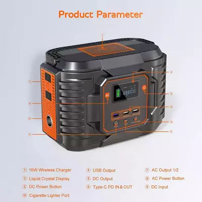 266Wh Portable Solar Generator 240V Off Grid Camping Motor Homes Garden • £219