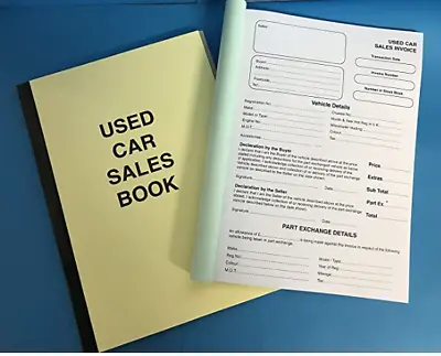 Used Car Sales Invoice Receipt Book A4 For Selling Motor Vehicle Ideal For Trade • £10.45