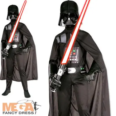 £20.99 • Buy Darth Vader Boys Fancy Dress Star War Halloween Villain Childrens Kids Costume