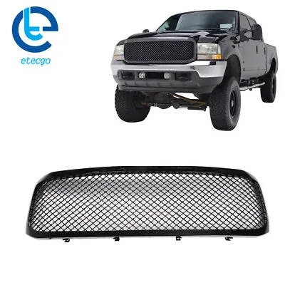 Front Upper Grille Glossy Fit For Ford F250 F350 1999-2004 Black Honeycomb Mesh • $78.99