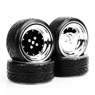 4Pcs Flat Drift Tires Wheel 12mm Hex 292&107 For HPI HSP 1:10 RC On-Road Car  • £16.57