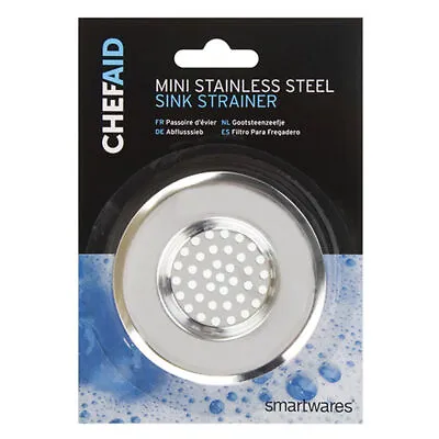 £2.04 • Buy Chef Aid Sink Bath Strainer Drainer Hair Food Trap Stainless Steel Small 7.7cm