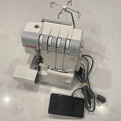 Janome 1110DX Serger Sewing Machine Japan Foot Pedal Clean Working ￼ • $109.99