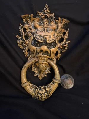 $99 • Buy Cast Iron Medieval Gargoyle/gothic Greek God/demon Door Knocker 