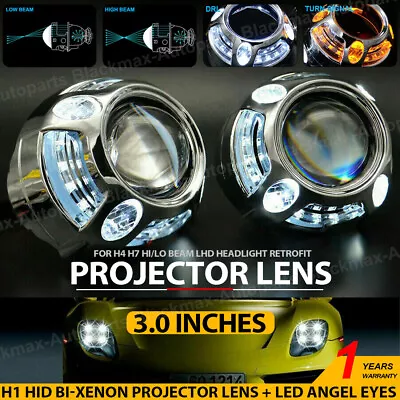 3.0  In H1 Bi-Xenon Projector Lens For Custom Headlights HID Conversion Retrofit • $112.49