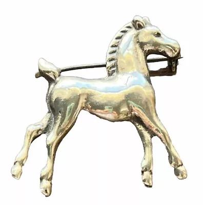 Vintage Sterling Silver Horse Brooch Pin Colt Stallion Bronco Pony Mustang READ • $24.97