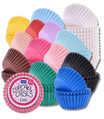 PME Baking Cupcake Cake Cases - Colours 60 Per Pack- White Bulk 300 Cases • £5.45