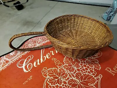 Wicker Bread Basket W/ Handle Basket Willow Basket Bowl Handwoven Basket Fruit • $32