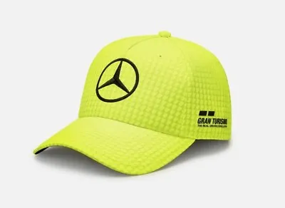 NWT Mercedes AMG Petronas Special Edition Lewis Hamilton Hat Neon Yellow • $38.99