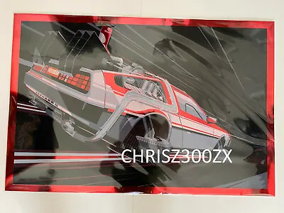 Back To The Future Delorean Craig Drake Poster Print RED FOIL 24x36 Mondo BTTF • $149.99