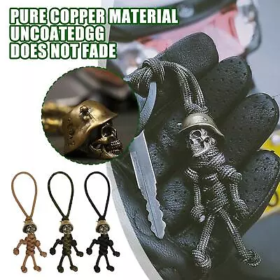 £3.78 • Buy Skull Head Keychain Car Biker Helmet Pendant Keychain Braided Budd Paracord W6U0