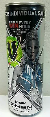 V Energy Drink Empty Tin Can Marvel X-MEN APOCALYPSE - STORM Movie Theme • $5.99