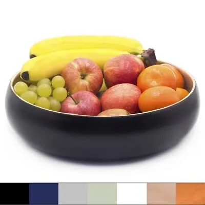 Dehaus® Large Stylish Bamboo Fruit Bowl - Black 12  - Wooden Salad Bowl - Fru... • $38.76