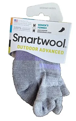 Smartwool Outdoor Advanced LT Cushion Low Ankle Micro Sock Womens M- Light Gray  • $14.99