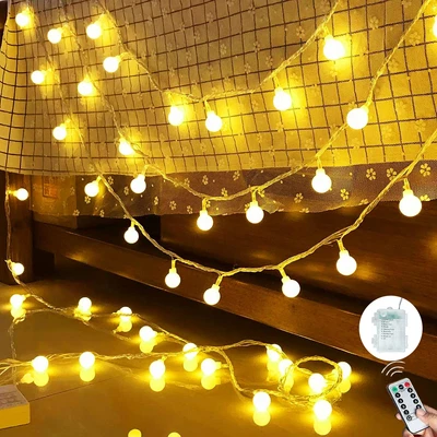 £3.99 • Buy 100LED Globe Bulb Ball Fairy String Lights Battery Garden In/Outdoor  Xmas Party