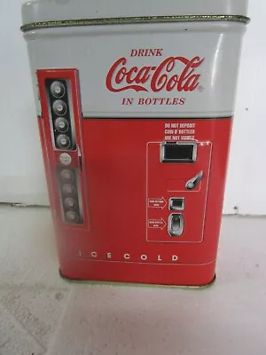 Coca Cola Tin. Drink Coca Cola In Bottles  Coke Machine From 1996. • $15